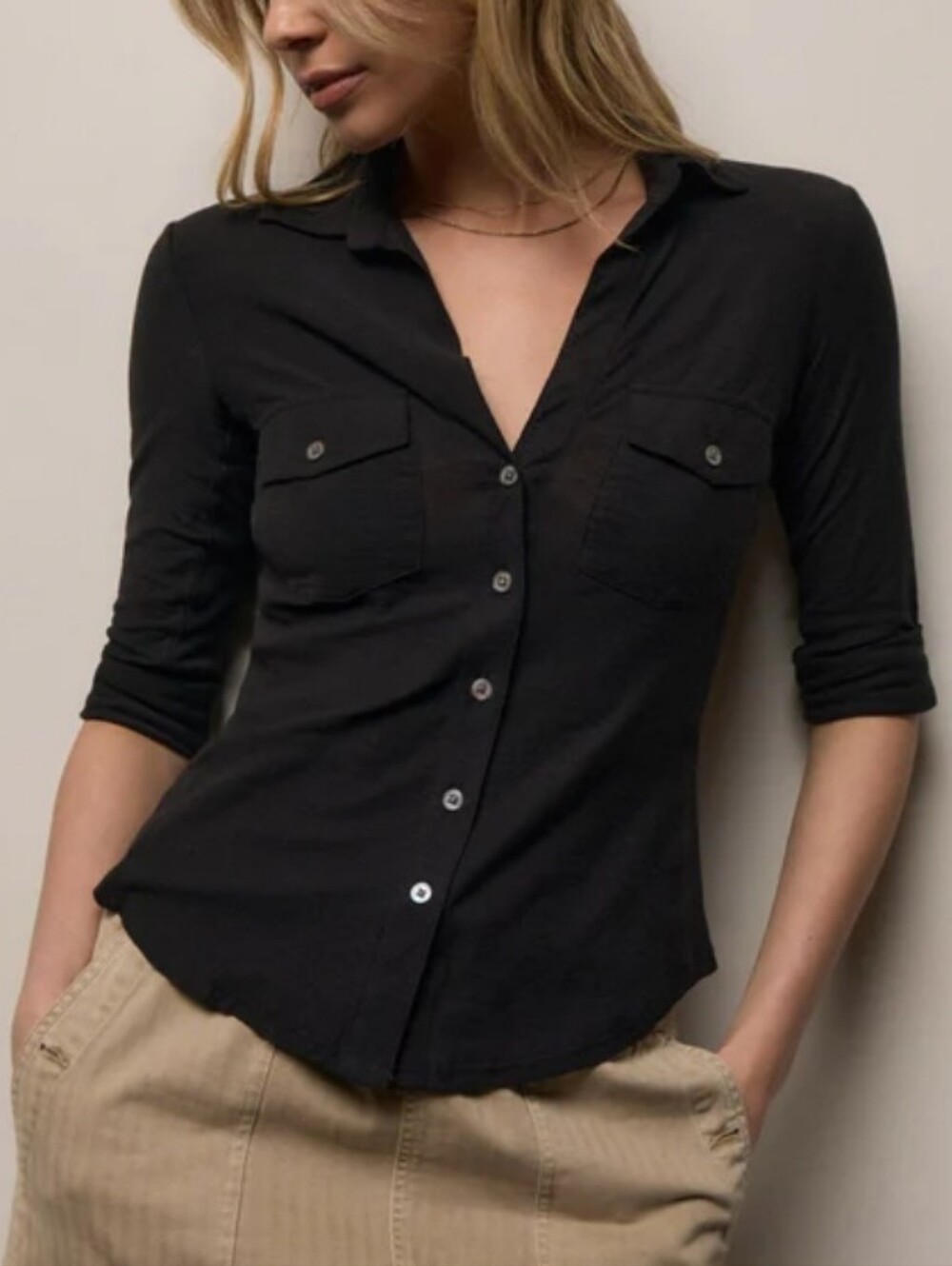 James Perse Sheer Slub Side Panel Shirt s3